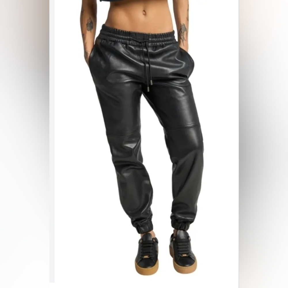 Lita  By Ciara  leather joggers.